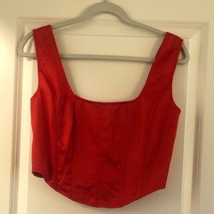 Nasty Gal Red Satin Corset size US 8
